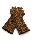 Cashmere lined leather gloves ladies, leopard