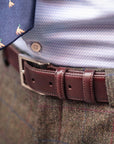 Leather belt, brown, lifestyle