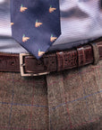 Leather belt, brown croc, lifestyle