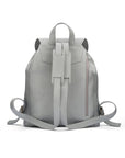 Leather backpack with pockets, grey, back