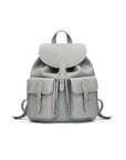 Small leather backpack, grey, front