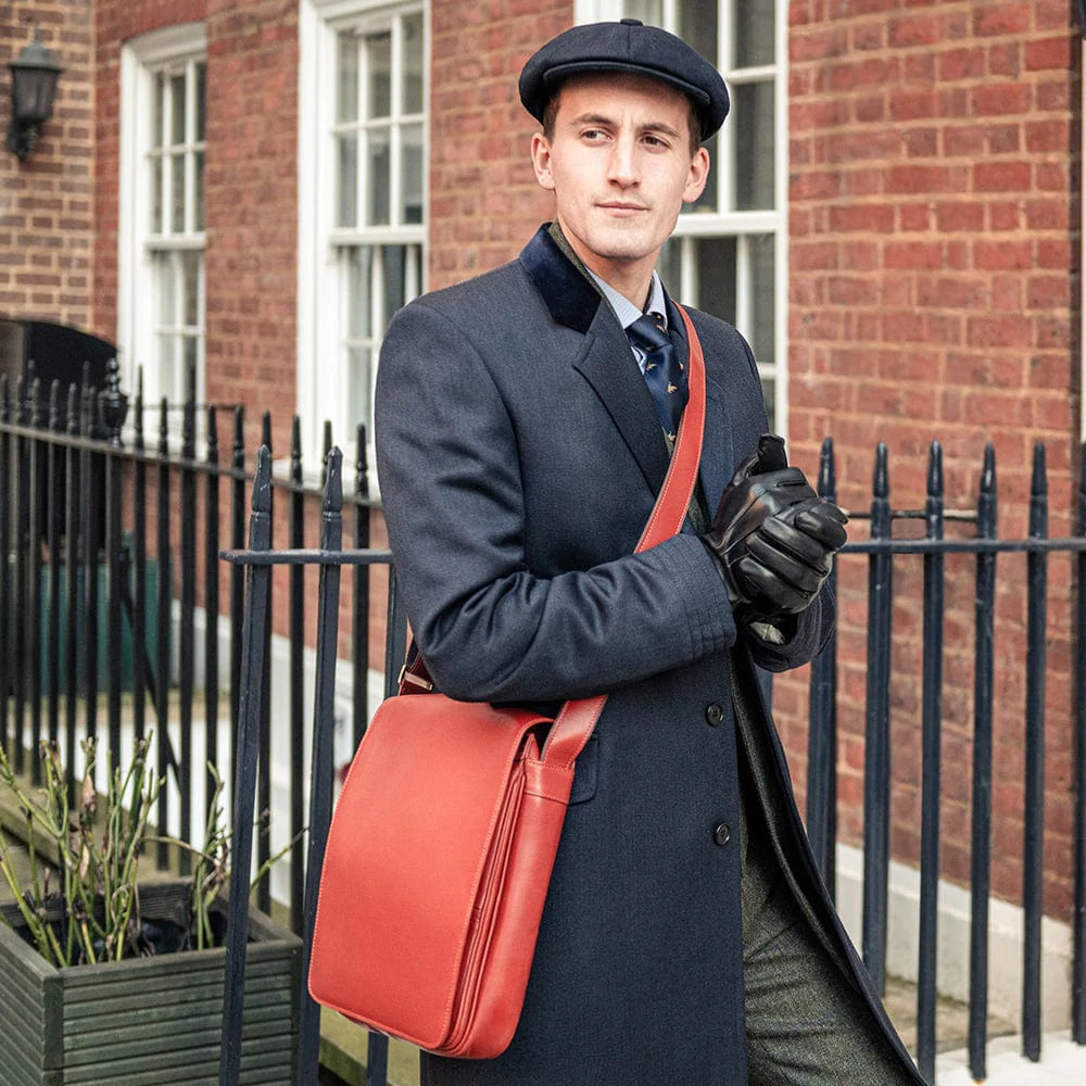 Mens tan 2025 leather bag