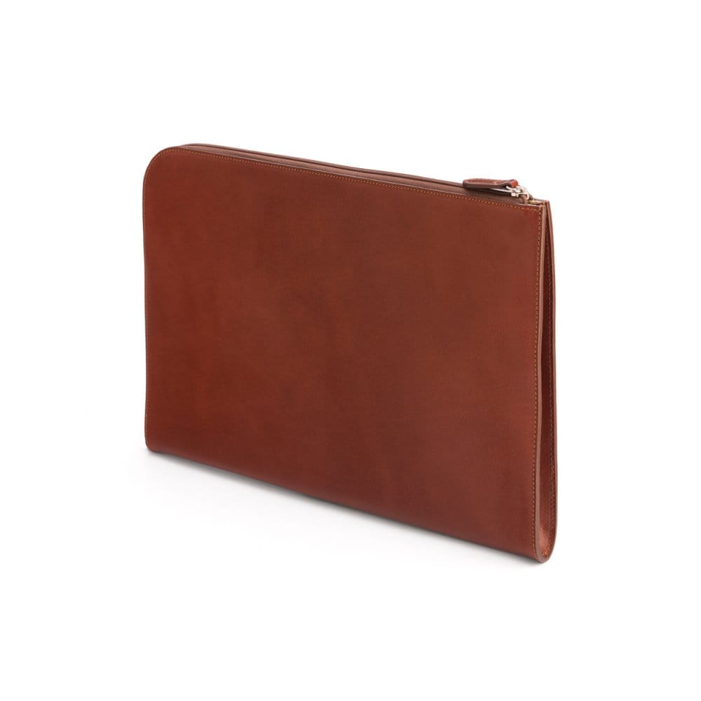A4 zip around leather folder, light tan, back