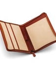 A5 zip around leather folder, light tan, inside