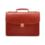 Leather Briefcase with combination lock, Harvard, light tan, front