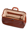 Large leather Gladstone holdall, light tan, inside