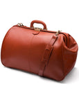 Large leather Gladstone holdall, light tan, with shoulder strap