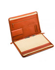 Leather A4 zip around document folder, light tan, inside