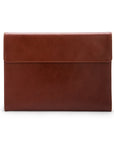 Leather envelope folder, light tan, front view