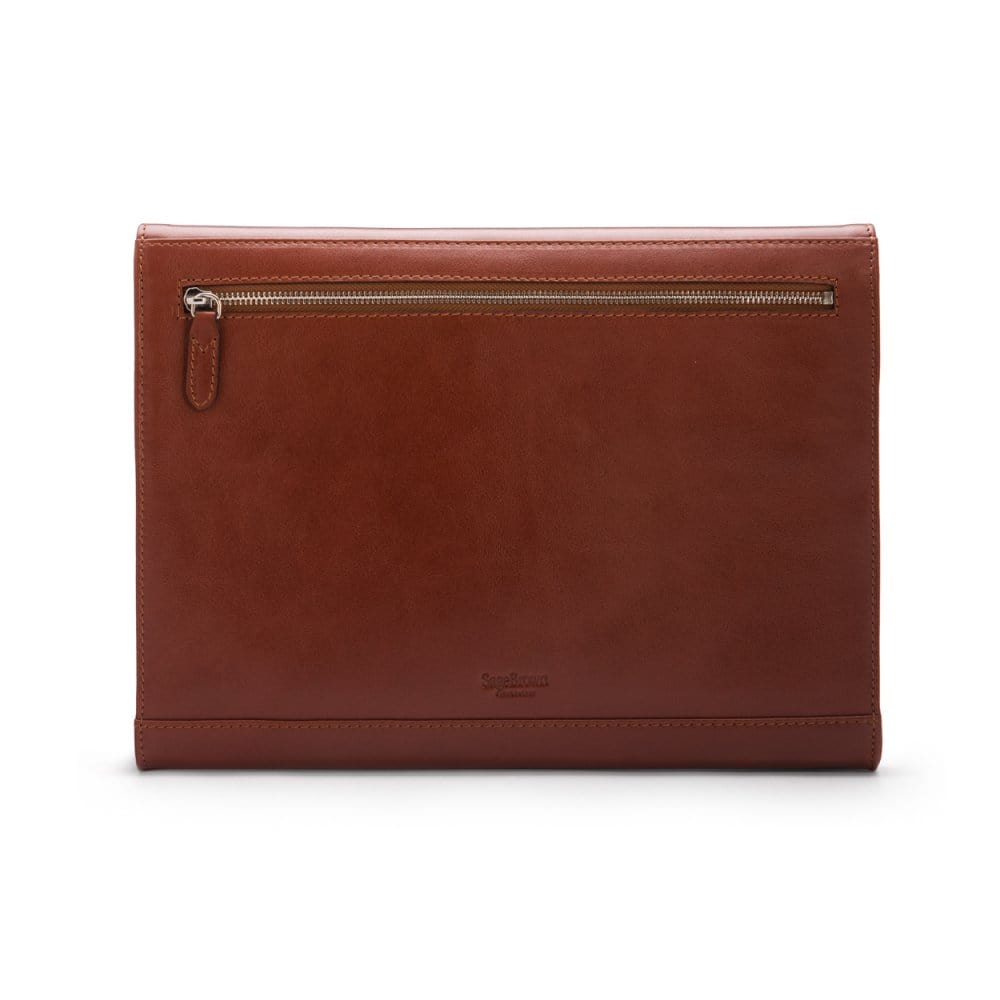 Leather envelope folder, light tan, back