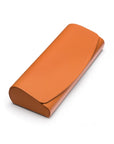 Leather hard shell glasses case, light tan