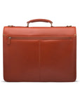 Light Tan Leather Hatton Briefcase With Solid Brass Lock