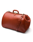 Leather Gladstone holdall, light tan, with shoulder strap