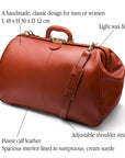 Leather Gladstone holdall, light tan, features