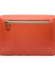 Light Tan Men's Leather A5 Expandable Clutch Bag