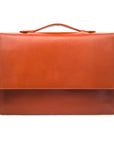 Small leather briefcase, light tan, front