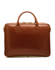 Leather laptop bag, light tan, 17 inch, front