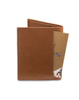 RFID leather wallet with 4 CC, light tan, back