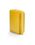 RFID blocking leather tri-fold purse, light yellow, front