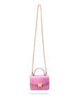 Mini top handle Betty bag, lilac croc, chain strap