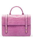 Mini top handle Harmony music bag, lilac croc, front view