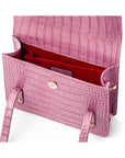 Mini top handle Harmony music bag, lilac croc, inside view