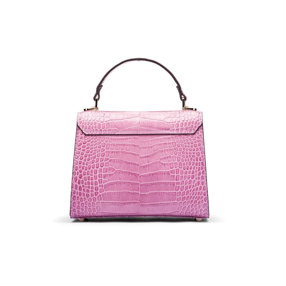 Small leather envelope bag, lilac croc, back