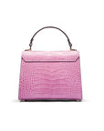 Small leather envelope bag, lilac croc, back