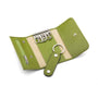 Key wallet with detachable key fob, lime green, open