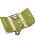 Key wallet with detachable key fob, lime green, open