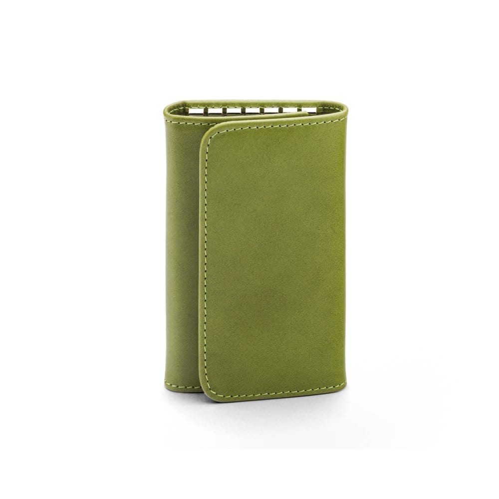 Key wallet with detachable key fob, lime green, front