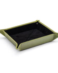 Leather valet tray, lime green with black