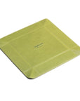 Leather valet tray, lime green with black, flat base