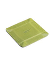 Small leather valet tray, lime green with black reverse