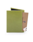 Lime With Navy Slim Leather Credit Card Wallet With RFID Protectionion