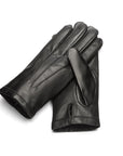 Cashmere lined leather gloves men's, black