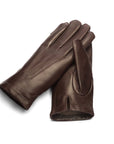 Cashmere lined leather gloves men's, brown