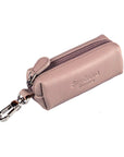 Key case with zip, leather, mushroom, front view