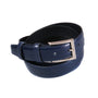 Men's leather skinny belt, navy