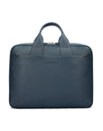 15" leather laptop briefcase, navy, front