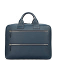 15" leather laptop briefcase, navy, back