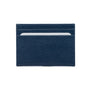 Flat leather credit card wallet 4 CC, navy, front