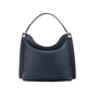 Carol Ann slouchy leather shoulder bag, navy, front