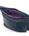 Carol Ann slouchy leather shoulder bag, navy, inside