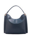 Carol Ann slouchy leather shoulder bag, navy, back