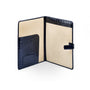 Leather conference folder, navy croc, inside