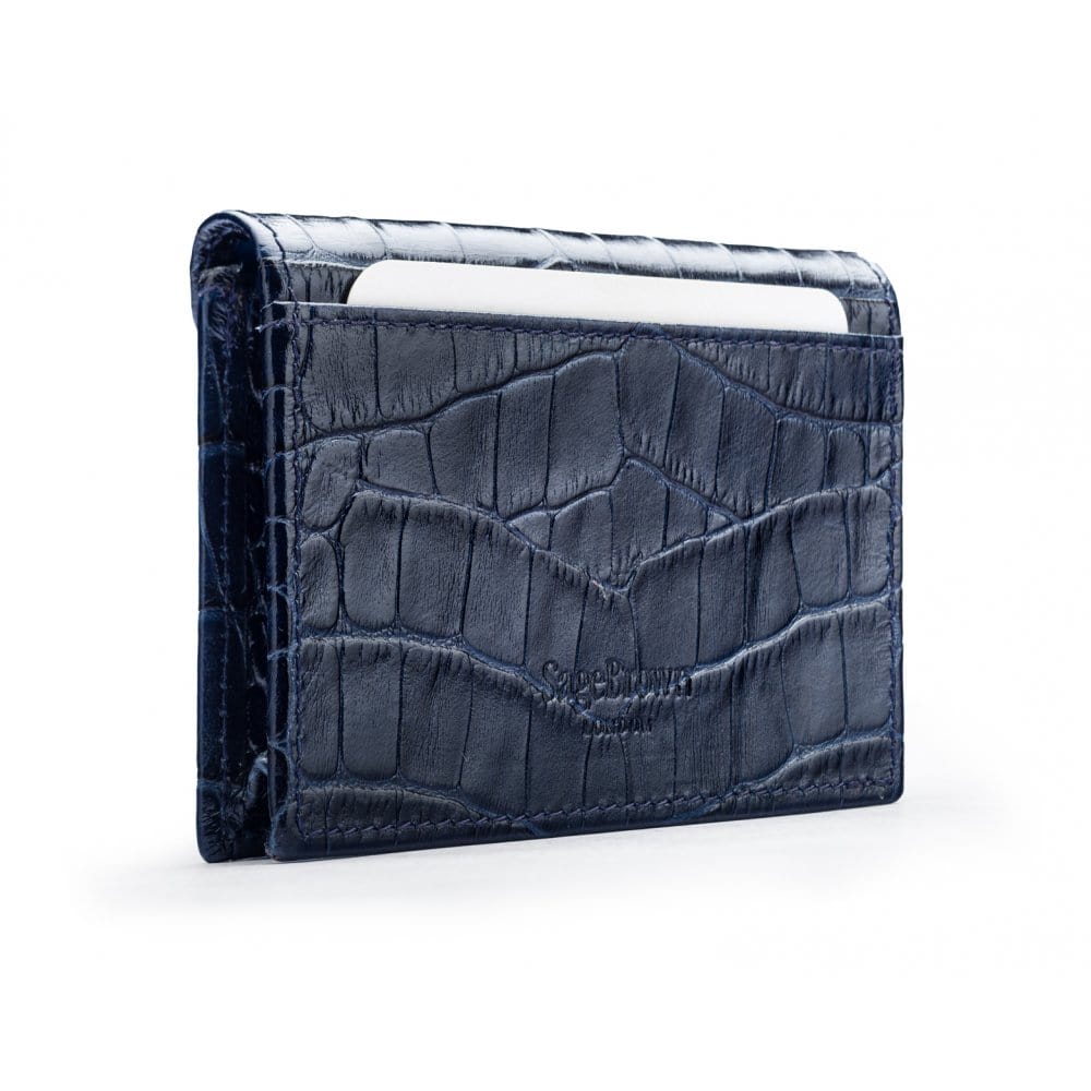 Leather business card envelope, tan, back