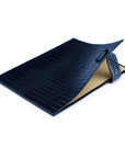 Leather document folder, navy croc, inside