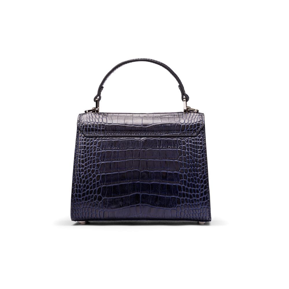 Small leather envelope bag, navy croc, back