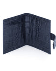 Navy Croc Multiple Leather Card Wallet